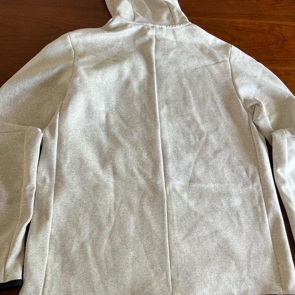 Nike Tech Men Fleece Full-zip Hoodie White Heather DD4688-100 - Picture 8 of 10